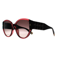 Furla Sunglasses SFU784 0AFD Transparent Deep Raspberry Pink Brown Gradient Pink