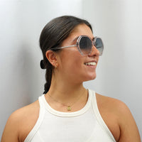 Chloe Sunglasses CH0008S Esther 002 Pink Crystal Blue to Peach Gradient