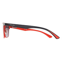 Police Sunglasses SPLN25 Carbonfly 8 0597 Shiny Gunmetal with Red Smoke Gradient