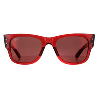 Ray-Ban Sunglasses RB0840S Mega Wayfarer 66372K Transparent Pink and Havana Red Mirror