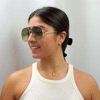Chloe Sunglasses CH0145S 002 Gold Havana Green Gradient