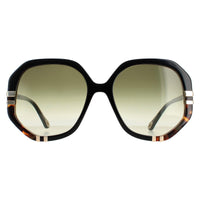 Chloe Sunglasses CH0105S 002 Shiny Black and Tortoise Green Gradient