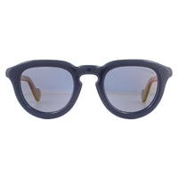 Moncler Sunglasses ML0079 92D Black Blue Polarized Gold Flash