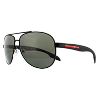 Prada Sport Sunglasses 53PS DG05X1 Black Rubber Green