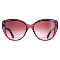 Salvatore Ferragamo Sunglasses SF912S 606 Transparent Wine with Flower Print Brown Gradient