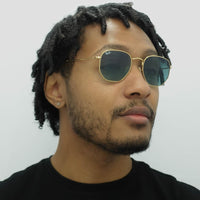 Ray-Ban Sunglasses Hexagonal RB3548N 91233M Gold Blue Grey Gradient