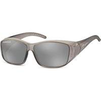 Montana Fit Over Glasses Sunglasses FO4 E Matte Grey Silver Revo Mirror Polarized