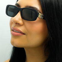 Miu Miu Sunglasses MU08ZS 1AB5S0 Black Dark Grey