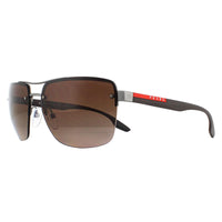 Prada Sport Sunglasses PS60US DG1724 Gunmetal Rubber Brown Gradient Polarized
