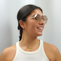 Chloe Sunglasses CH0027S 006 Gold Brown Light Gold Mirror