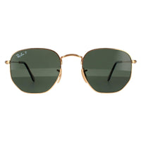 Ray-Ban Sunglasses Hexagonal RB3548N 001/58 Gold G-15 Green Polarized