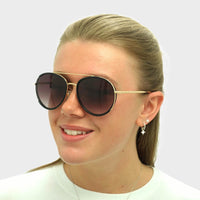 Ted Baker Sunglasses TB1638 Gaia 001 Black Gold Brown Gradient