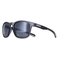 Relay Round Unisex Matte Transparent Grey and Black Silver Mirror Polarized Pulse Sunglasses