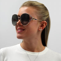 Gucci Sunglasses GG0225S 002 Gold Brown Gradient