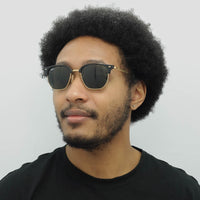 Ray-Ban Sunglasses RB4416 New Clubmaster 601/31 Black on Gold Green