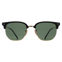 Ray-Ban Sunglasses RB4416 New Clubmaster 601/31 Black on Gold Green
