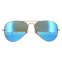 Ray-Ban Sunglasses Aviator 3025 112/4L Matt Gold Blue Mirror Polarized 58mm