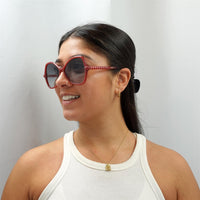 Chloe Sunglasses CH0001S 004 Dark Orange Grey Gradient