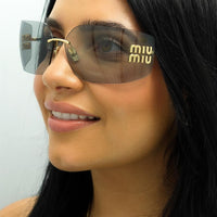 Miu Miu Sunglasses MU54YS 5AK30B Gold Light Grey