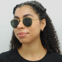 Ray-Ban Sunglasses RB3637 New Round 919631 Gold Green