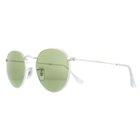 Ray-Ban Sunglasses Round Metal 3447 91984E Silver Light Green