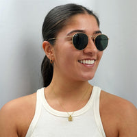 Ray-Ban Sunglasses Round Metal 3447 001 Gold Green 50mm