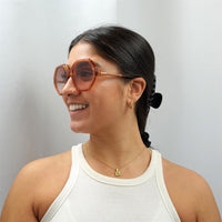 Chloe Sunglasses CH0008S Esther 001 Orange Crystal Pink Gradient