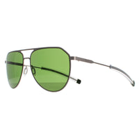 Salvatore Ferragamo Sunglasses SF219S 032 Matte Light Ruthenium Green