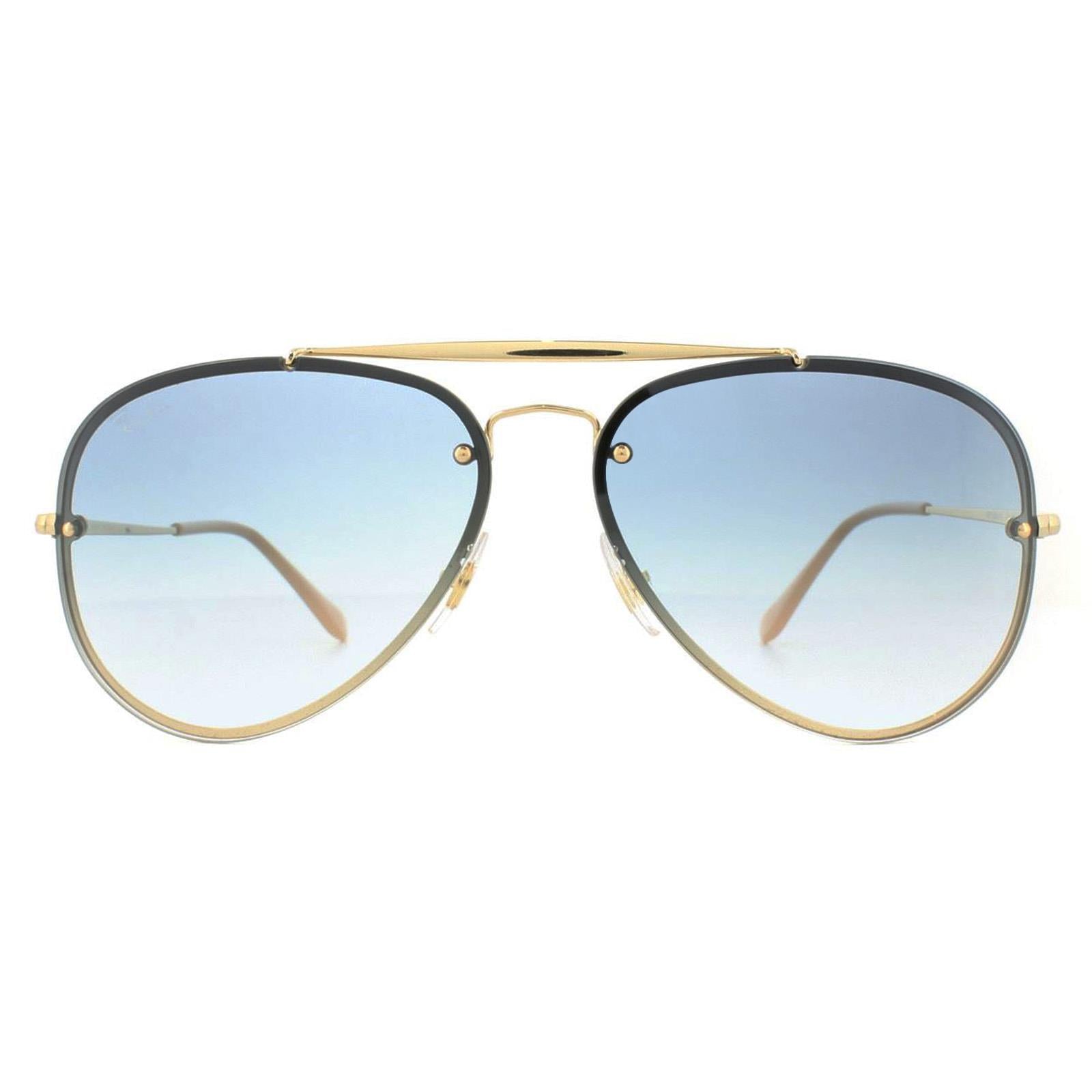 Ray-Ban Sunglasses Blaze Aviator RB3584N 001/19 Gold Light Blue Gradient  58mm