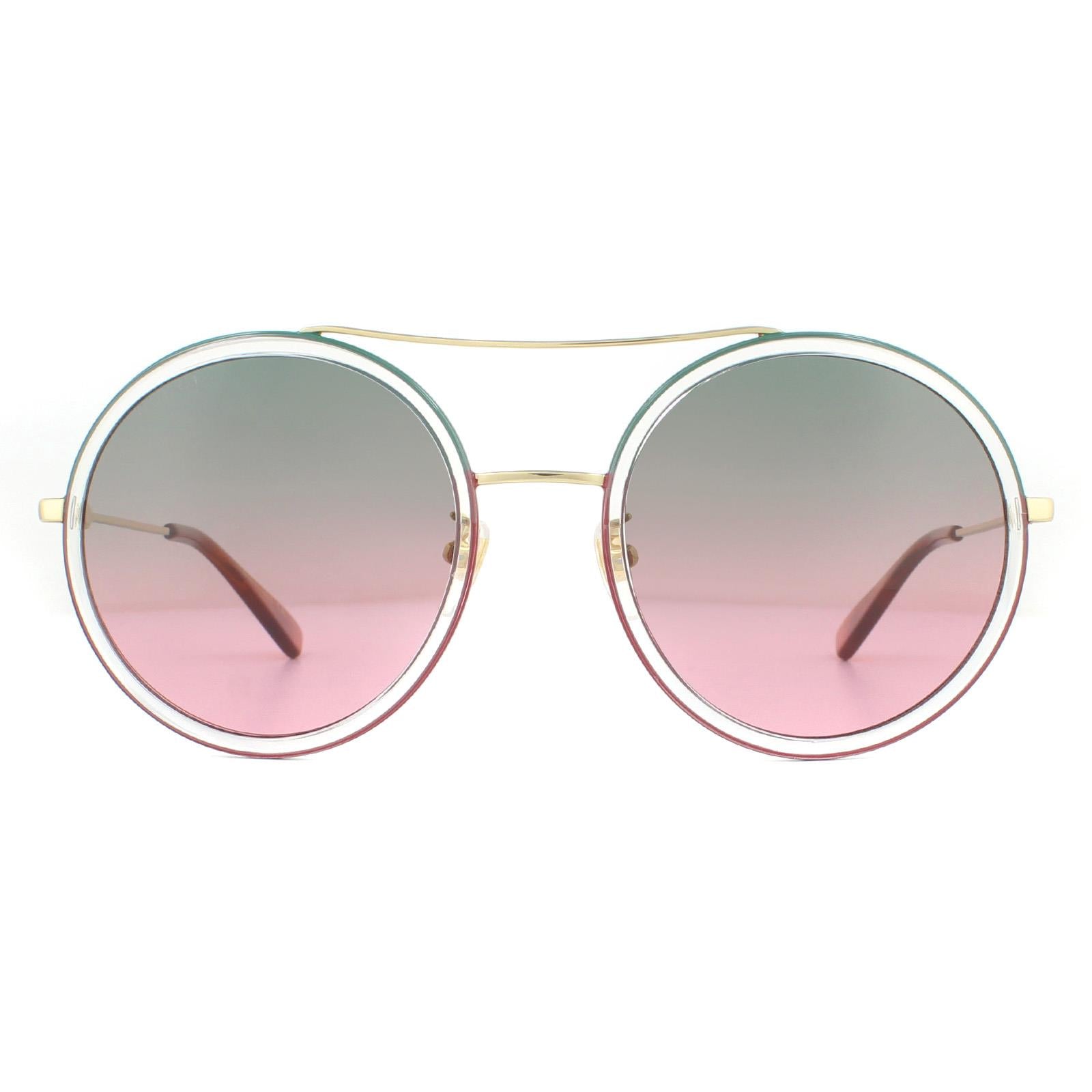 Gucci Sunglasses GG0061S 022 Gold Green and Red Green to Red 