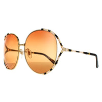 Gucci Sunglasses GG0595S 007 Gold with Ivory and Black Double Orange on Brown Gradient