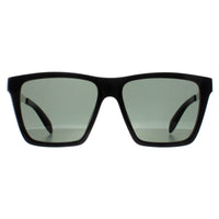 Alexander McQueen Sunglasses AM0352S 002 Shiny Black and Silver Green Grey