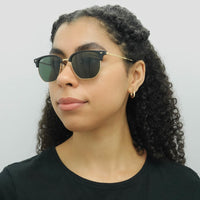 Ray-Ban Sunglasses RB4416 New Clubmaster 601/31 Black on Gold Green