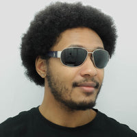 Polo Ralph Lauren Sunglasses PH3052 904687 Matte Silver and Blue Grey