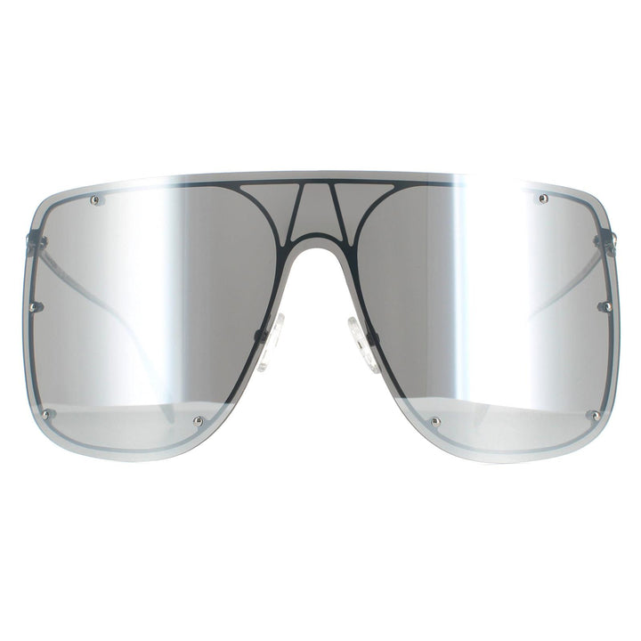 Alexander McQueen Sunglasses AM0313S 007 Silver Silver Mirror
