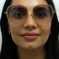 Dita Sunglasses Arohz DTS156-A-01 Gold Black Palladium Light Grey to Light Tan Gradient