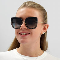 Dolce & Gabbana Sunglasses DG4373 32448G Top Black on Print Leopard Black Grey Gradient