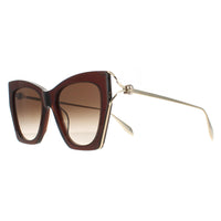 Alexander McQueen Sunglasses AM0375S 002 Brown Gold Brown Gradient