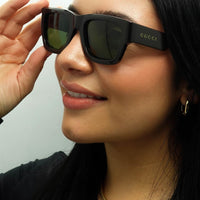 Gucci Sunglasses GG1668S 004 Dark Brown with Havana Green