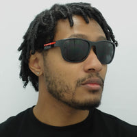 Prada Sport Sunglasses PS01US 1AB5Z1 Black Grey Polarized