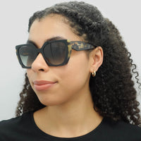 Prada Sunglasses PR15WS 3890A7 Black and Medium Tortoise Light Grey Gradient