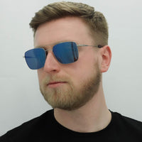 Hugo by Hugo Boss Sunglasses HG 1177/S R81 XT Matte Ruthenium Blue Sky Mirror