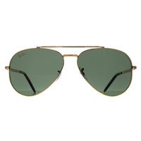 Ray-Ban Sunglasses RB3625 New Aviator 919631 Polished Gold Green
