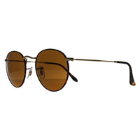 Ray-Ban Sunglasses Round Metal 3447 927533 Matte Havana On Matte Gold Brown