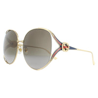 Gucci Sunglasses GG0225S 002 Gold Brown Gradient
