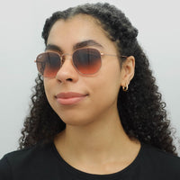 Ray-Ban Sunglasses Hexagonal RB3548N 9069A5 Polished Bronze Copper Brown Gradient