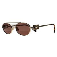 Miu Miu Sunglasses MU 54ZS ZVN70D Pale Gold Brown Silver