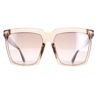 Tom Ford Sunglasses Sabrina 02 FT0764 57G Shiny Transparent Beige Brown Mirror