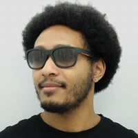 Prada Sport Sunglasses PS03QS DG00A7 Black Rubber Grey Gradient