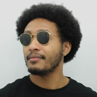 Ray-Ban Sunglasses Round Metal 3447 001 Gold Green 50mm